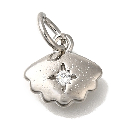 Платина Латунные микро проложить кубического циркония подвески, сердце, облако прелести, платина, 10x11x2 мм