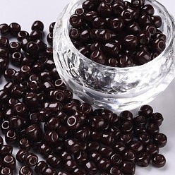 Coconut Brown Baking Paint Glass Seed Beads, Coconut Brown, 6/0, 4~5x3~4mm, Hole: 1~2mm, about 4500pcs/bag