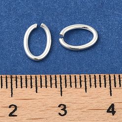 Silver 925 Sterling Silver Open Jump Rings, Oval, Silver, 18 Gauge, 8x5.5x1mm, Inner Diameter: 3.5x6.3mm, about 71pcs/10g