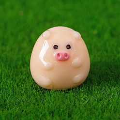 Свинья Милые фигурки животных из смолы, микропейзаж украшение домашнего рабочего стола, свинья, 19x21 мм