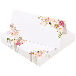 Разноцветный 1 бумажные пакеты, пустые карточки для рассадки, для свадьбы, вечеринка, площадь с цветочным узором, красочный, 100x100x0.3 мм, 50 шт / пакет