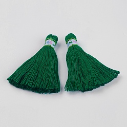 Dark Green Nylon Tassel Big Pendants Decorations, Dark Green, 73~79x11~12mm