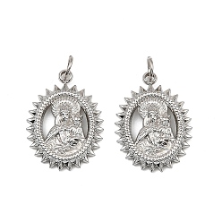 Нержавеющая Сталь Цвет Тема Девы Марии 304 подвески из нержавеющей стали, овальные, без кадмия, без никеля и без свинца, цвет нержавеющей стали, 21x15x2.5 мм, отверстие : 4 мм