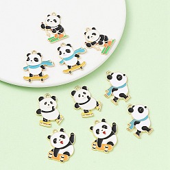 (52) Непрозрачная лаванда 10 шт 5 стиль стойки покрытие сплава эмалевые подвески, без кадмия, без никеля и без свинца, золотой свет, панда, разноцветные, 27~31x21~29x1.5~2 мм, отверстие : 1.8~2 мм, 2 шт / стиль