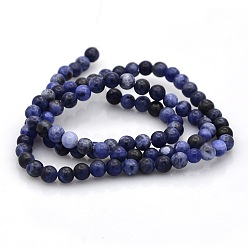 Sodalite Natural Sodalite Round Beads Strands, 4mm, Hole: 1mm, about 102pcs/strand, 15.7 inch