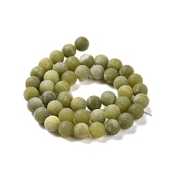 TaiWan Jade Round Frosted Natural TaiWan Jade Bead Strands, 8mm, Hole: 1mm, about 46pcs/strand, 15 inch
