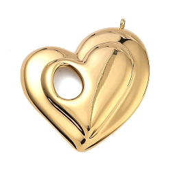 Золотой 304 из нержавеющей стали большие кулоны, сердце прелести, ионное покрытие (ip), долговечный, золотые, 54x49x6 мм, отверстия : 2.5 mm и 10x13 мм