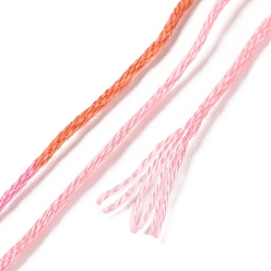 Dark Salmon 10 Skeins 6-Ply Polyester Embroidery Floss, Cross Stitch Threads, Segment Dyed, Dark Salmon, 0.5mm, about 8.75 Yards(8m)/skein