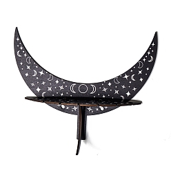 Черный Держатели органайзера для маятникового маятника в форме полумесяца, держатели хрустальных шаров, подсвечники, настенная плавающая полка, чёрные, 300x225 мм