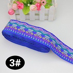 Розовато-лиловый Вышивка полиэфирными лентами в этническом стиле, жаккардовая лента, аксессуары для одежды, волновая картина, розовато-лиловый, 1-3/4 дюйм (45 мм), около 10.94 ярдов (10 м) / рулон