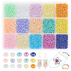 Mixed Color Glass Seed Beads, Ceylon, Round, Mixed Color, 2mm, Hole: 1mm, about 1300pcs/20g/compartment, about 19500pcs/box
