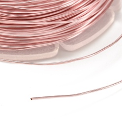Pink Round Copper Craft Wire, for Jewelry Making, Long-Lasting Plated, Pink, 26 Gauge, 0.4mm, about 65.61 Feet(20m)/roll