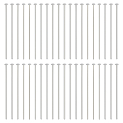Платина 4 сумки латунные плоские головки штифтов, долговечный, для изготовления ювелирных изделий, платина, 21 датчик, 30x0.7 мм, Руководитель: 2 mm, около 100 шт / упаковка
