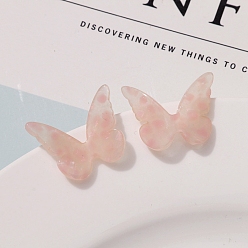 Pink Cabochons d'acétate de cellulose (résine), papillon, rose, 22x27mm