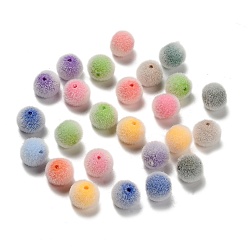 (52) Непрозрачная лаванда Флокированные непрозрачные акриловые бусины, круглые, разноцветные, 10 мм, отверстие : 1.8 мм