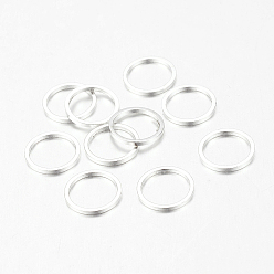 Серебро Латунные соединительные колечки, без никеля , серебряный цвет гальваническим, 10x1 мм