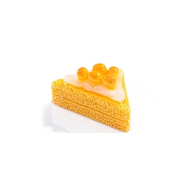 Оранжевый Имитация фруктового торта смола мини модель, аксессуары для микроландшафта, притворяясь опорными украшениями, оранжевые, 13x24 мм