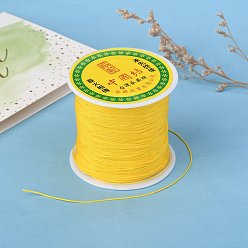 Gold Braided Nylon Thread, Chinese Knotting Cord Beading Cord for Beading Jewelry Making, Gold, 0.5mm, about 150yards/roll
