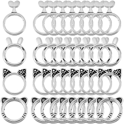 Античное Серебро 80шт 4 стили сплав бусины рамка, разнообразные, античное серебро, 15~20.5x13~15x2.5~3.5 мм, отверстие : 1.5~1.6 мм, 20 шт / стиль