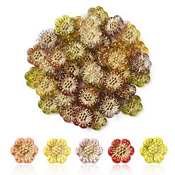 (52) Непрозрачная лаванда Покрытие акриловыми шариками, металла обвитые, цветок, разноцветные, 13x12x4 мм, отверстие : 1.2 мм, около 50 шт / упаковка