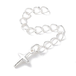 Посеребрённый Латунь заканчивается цепью, звезда, без кадмия и без свинца, 925 серебро покрытием, 62 мм