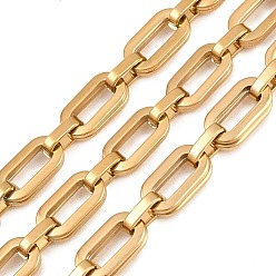 Настоящее золото 18K 201 цепи овальные из нержавеющей стали, с катушкой, ионное покрытие (ip), несварные, реальный 18 k позолоченный, 16x8x3 mm и 10x6x2.5 mm
