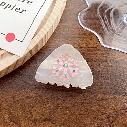 Pink Заколки для волос из пвх, снежинка, розовые, 50x35x37 мм