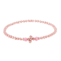 Розовый Регулируемые браслеты из нейлоновой оплетки из бусин, туманная роза, 5-1/4~7-5/8 дюйм (13.5~19.5 см)