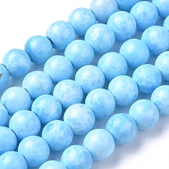 Hemimorphite Assembled Synthetic Hemimorphite and Larimar Beads Strands, Dyed, Round, 6mm, Hole: 0.8mm, about 71 pcs/Strand, 16.14 inch(41 cm)