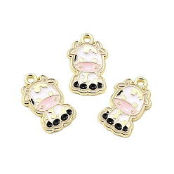 Other Animal Цинк подвески эмали сплава, прелести животных, золотые, корова, 18x11.5x1.5 мм, отверстие : 1.5 мм
