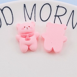 Bear Opaque Resin Cabochons, Animal, Pink, Bear, 25x21mm