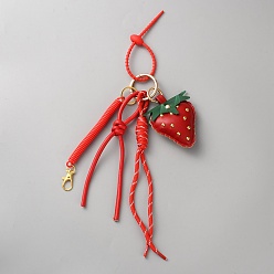 Красный Декоративные подвески в виде клубники из искусственной кожи, для украшения сумки, красные, 325 мм