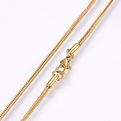 Золотой 304 из нержавеющей стали цепи пшеницы ожерелья, с карабин-лобстерами , золотые, 18.1 дюйм (46 см), 1.5x1.5 мм