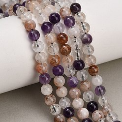 Rutilated Quartz Natural Black Gold Rutilated Quartz Beads Strands, Smooth Round, 6mm, Hole: 1mm, about 63pcs/strand, 15.75''(40cm)
