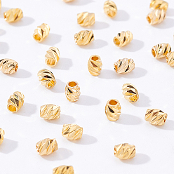 Real 18K Gold Plated Brass Spacer Beads, Fancy Cut, Barrel, Real 18K Gold Plated, 7x4.5mm, Hole: 2mm,
100pcs/box