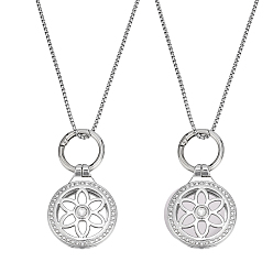 Нержавеющая Сталь Цвет Наборы для изготовления ожерелий своими руками, включая брелоки-ключницы с плоскими круглыми стразами из сплава и цепочки из нержавеющей стали., цвет нержавеющей стали, 622x2.5 мм