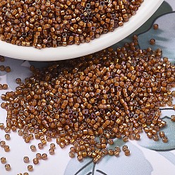 (DB1779) Темный Топазовый AB с Белой Подкладкой Бусины miyuki delica, цилиндр, японский бисер, 11/0, (дБ 1779) темный топаз, 1.3x1.6 мм, отверстия: 0.8 мм, около 10000 шт / мешок, 50 г / мешок