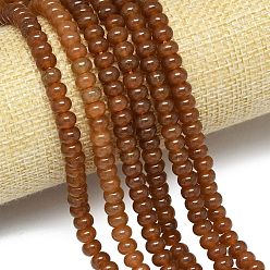 Кокосово-Коричневый Натуральный Malaysia нефритовые бусы пряди, окрашенная и подогревом, рондель, кокосового коричневый, 6~6.5x3.8~4.5 мм, отверстие : 0.9~1 мм, около 92~94 шт / нитка, 14.96''~15.35'' (38~39 см)