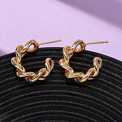 Настоящее золото 18K Латунные серьги-гвоздики в форме буквы С, без никеля , цепочка-оберег, реальный 18 k позолоченный, 22x26x10 мм