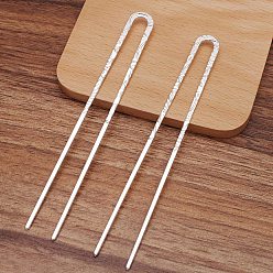 Серебро Поиск латунной вилки для волос в старинном стиле, для ювелирных украшений своими руками, серебряные, 129x13.5 мм, 10 шт / комплект