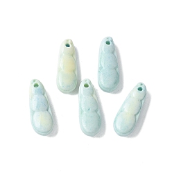Бледно-бирюзовый Натуральные радужные агатовые подвески из алашана, окрашенные, гороховые обереги, бледные бирюзовая, 11~11.5x4.5~5x3~3.5 мм, отверстие : 1.2 мм