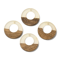 Camel Luminous Glow in the Dark Wood & Resin Pendant, Donut Charms, Camel, 28x3mm, Hole: 2mm