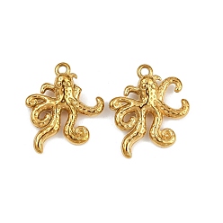 Осьминог Подвески из нержавеющей стали 304, ионное покрытие (ip), осьминог, 22.5x20x6 мм, отверстие : 1.8 мм