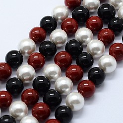 (52) Непрозрачная лаванда Оболочки жемчужина бисер нитей, круглые, разноцветные, 8 мм, отверстие : 1 мм, около 50 шт / нитка, 15.7 дюйм