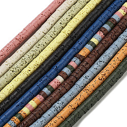 (52) Непрозрачная лаванда Нити бусин из натурального камня, окрашенные в лавовый камень, диск, Heishi бусы, разноцветные, 6x3~3.5 мм, отверстие : 1.5 мм, около 107~114 шт / нитка, 14.96'' (38 см)