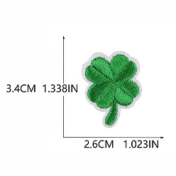Зеленый День святого Патрика, клевер, компьютерная вышивка, ткань, гладить/пришивать нашивки, аксессуары для костюма, зелёные, 34x26 мм