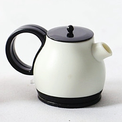 (404) Непрозрачное AB Кислое яблоко Модель мини пластикового чайника, аксессуары для кукольного домика на кухне с микро-ландшафтом, притворяясь опорными украшениями, цветочный белый, 30x45x32 мм