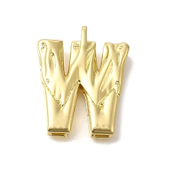 Letter W Стойки обшивки латунные подвески, долговечный, без кадмия и без свинца, реальный 18 k позолоченный, Буква W, 26x21x4.8 мм, отверстие : 2.5x2.8 мм