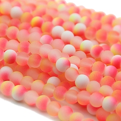 Малиновый Светящиеся стеклянные бусины из искусственного нефрита, изготовление аксессуаров для браслета своими руками, светящиеся в темноте бусы, малиновый, 8 мм, 95~105 шт