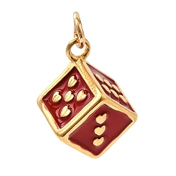Красный 304 нержавеющей стальной эмали подвески, амулеты в кости, ионное покрытие (ip), реальный 18 k позолоченный, с целью перехода в кольце, красные, 17x12x10 мм, отверстие : 2.5 мм
